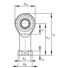 桿端軸承 GIKSL22-PS, 根據(jù) DIN ISO 12 240-4 標(biāo)準(zhǔn)，特種鋼材料，帶左旋內(nèi)螺紋，免維護(hù)
