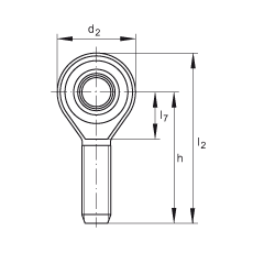 桿端軸承 GAKSR8-PS, 根據(jù) DIN ISO 12 240-4 標(biāo)準(zhǔn)，特種鋼材料，帶右旋外螺紋，免維護(hù)