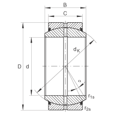關節軸承 GE60-DO-2RS, 根據 DIN ISO 12 240-1 標準, 需維護，兩側唇密封