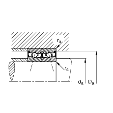 主軸軸承 HSS71912-C-T-P4S, 調(diào)節(jié)，成對安裝，接觸角 α = 15°，兩側(cè)唇密封，非接觸，加嚴(yán)公差
