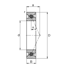 主軸軸承 HC71916-E-T-P4S, 調(diào)節(jié)，成對或單元安裝，接觸角 α = 25°，陶瓷球，限制公差
