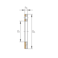 推力墊圈 EGW22-E40-B, 推力墊圈，免維護，帶銅襯